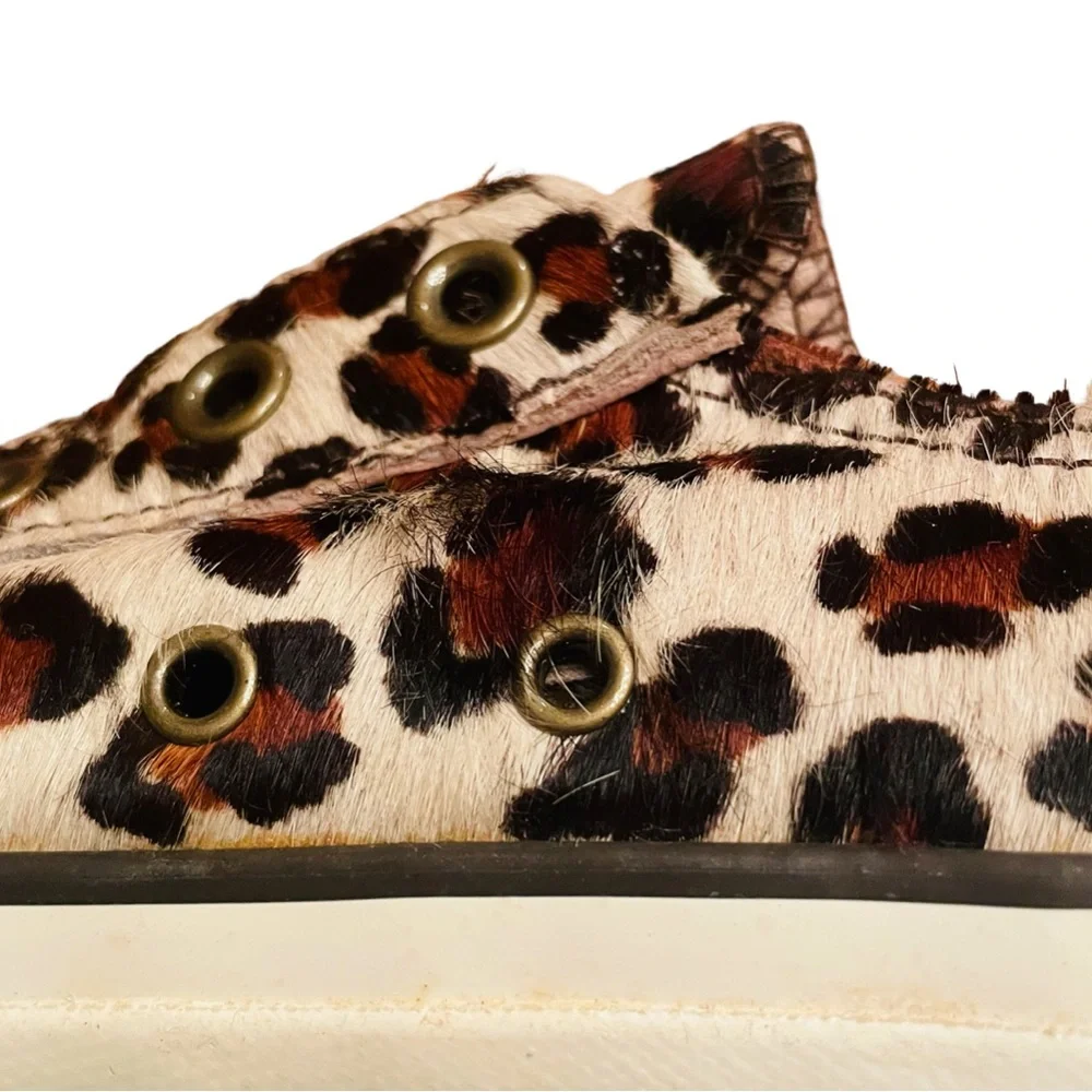 Collaboration Converse Leopard Calf hair lace less Sneakers - Picture 5 of 9